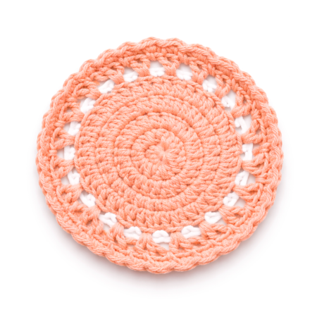 Handmade Cotton Yarn Peach Crochet Doily Coaster